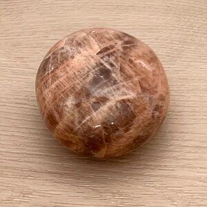 Peach Moonstone Large 2" Tumbled Palm Stone Talisman Healing Meditation Stone